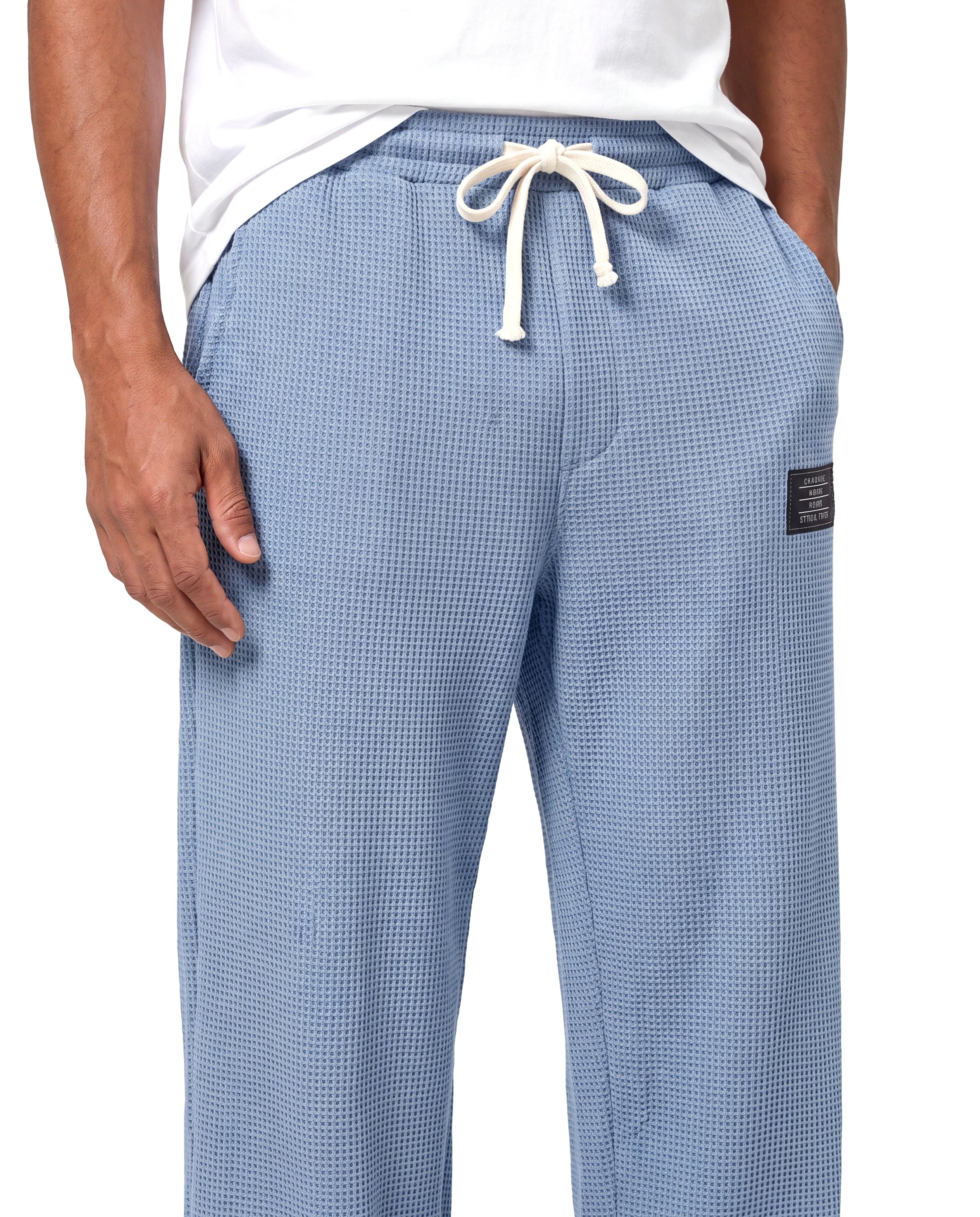 Men's Waffle-Knit Joggers with Drawstring