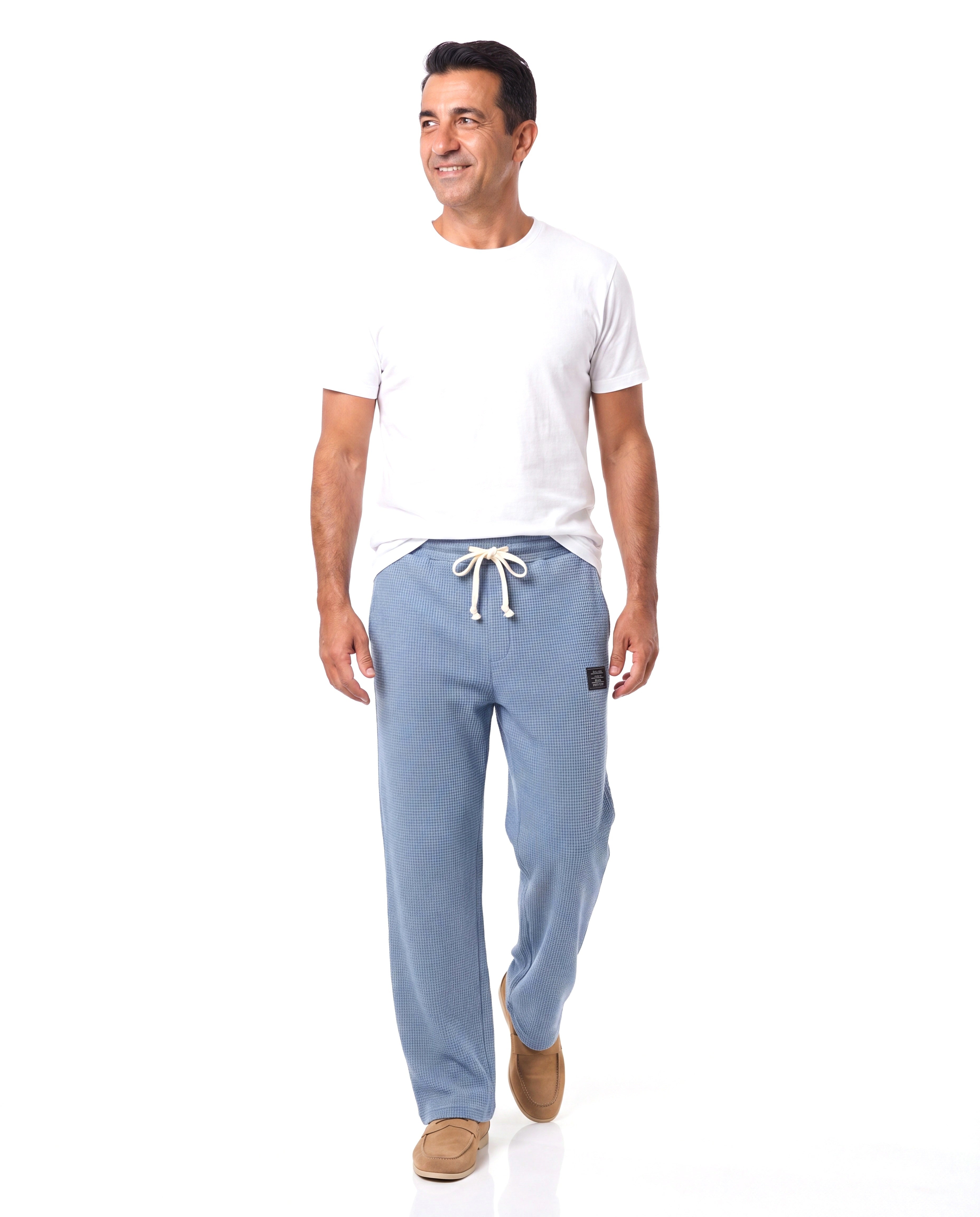 Men's Waffle-Knit Joggers with Drawstring