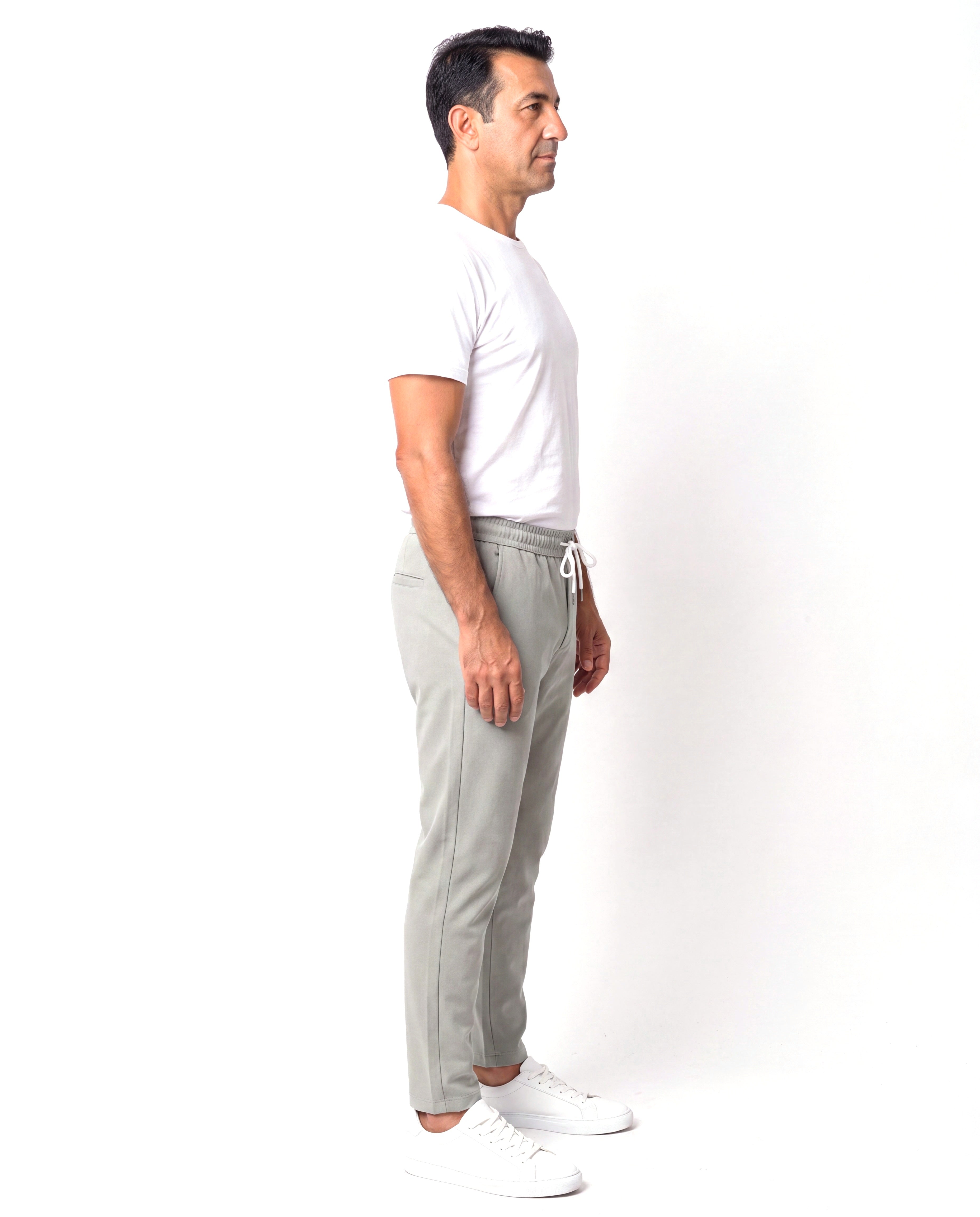 Men's Cotton Chinos with Elastic Waist