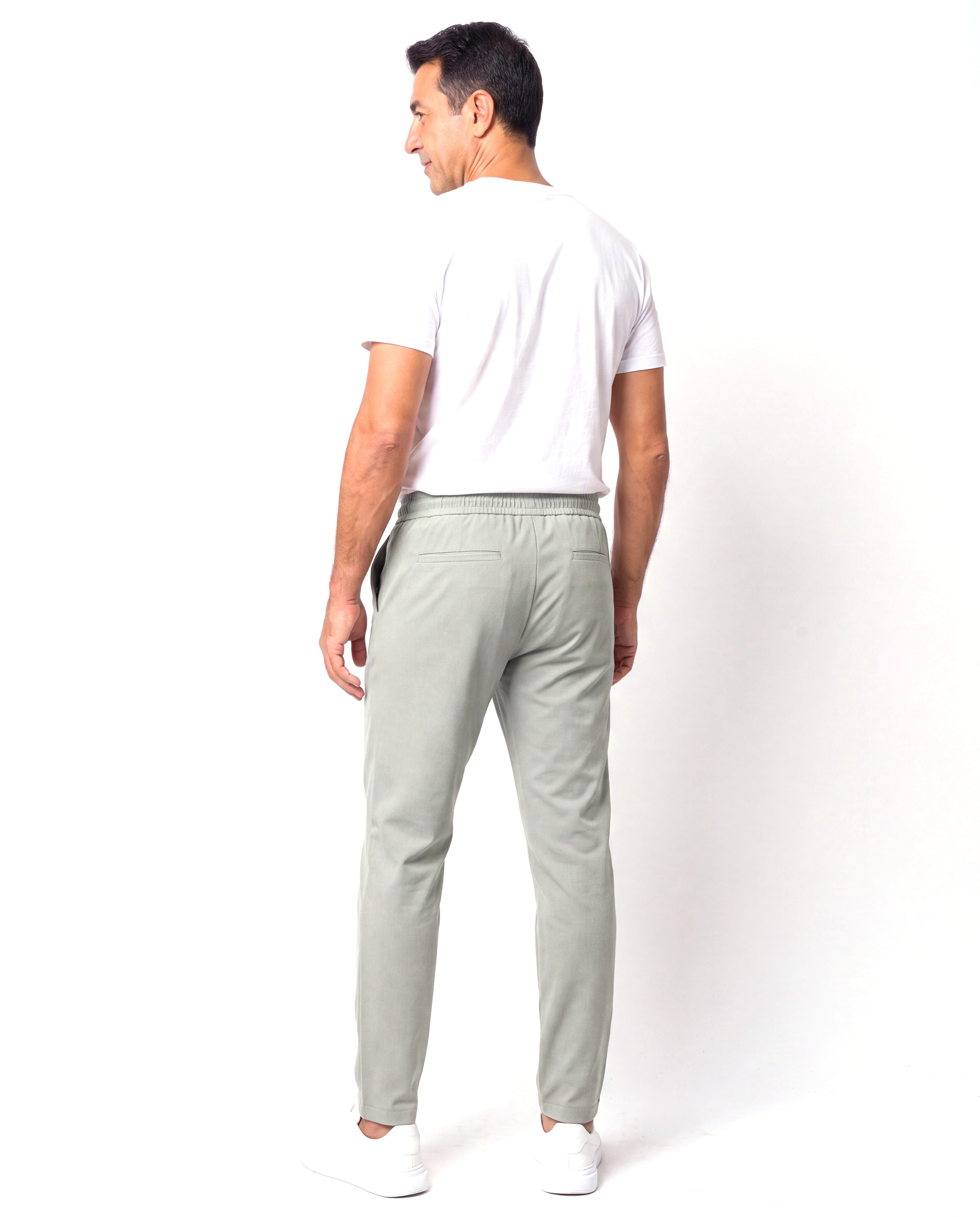 Men's Cotton Chinos with Elastic Waist