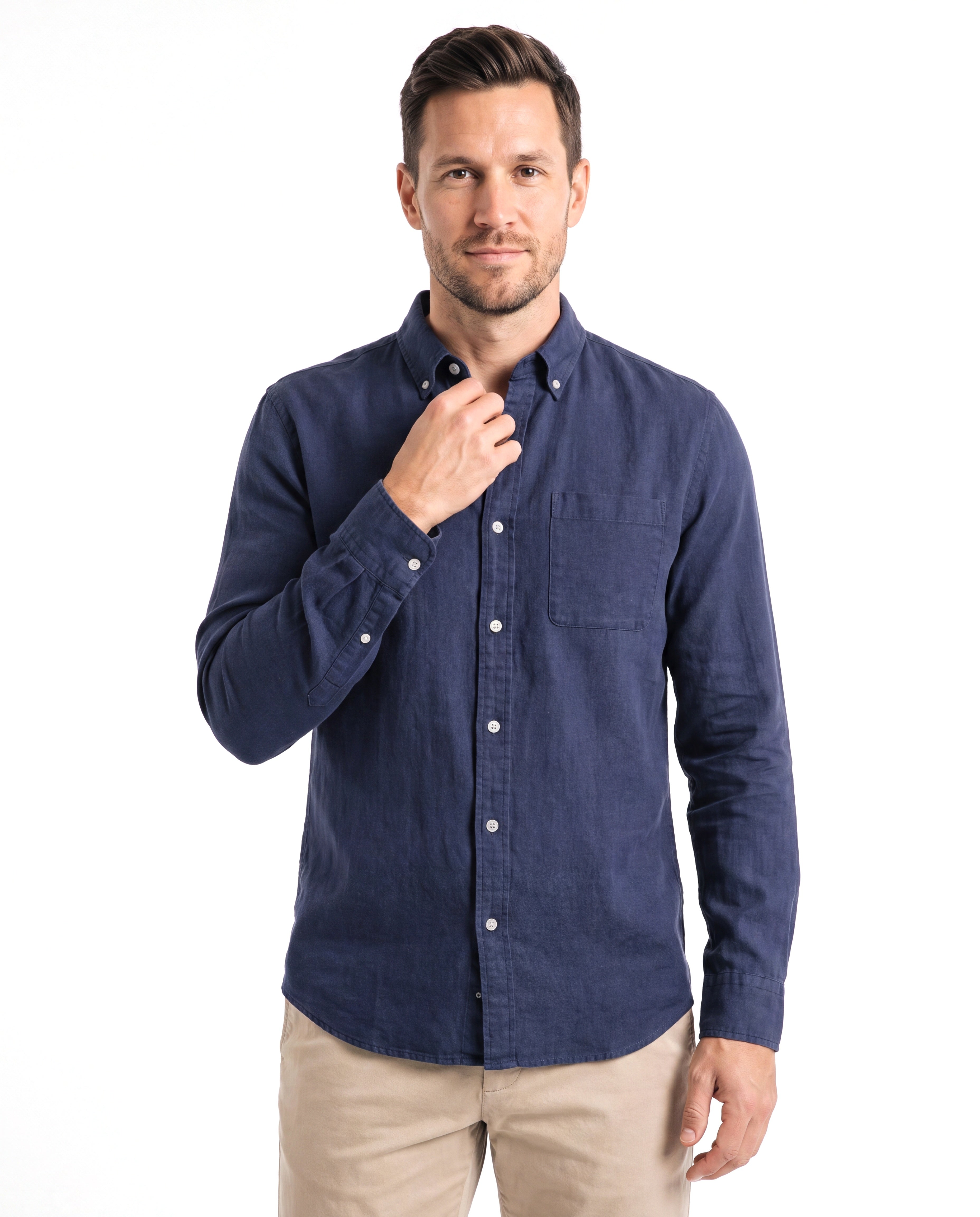 Men's Cotton Shirt with Classic Collar