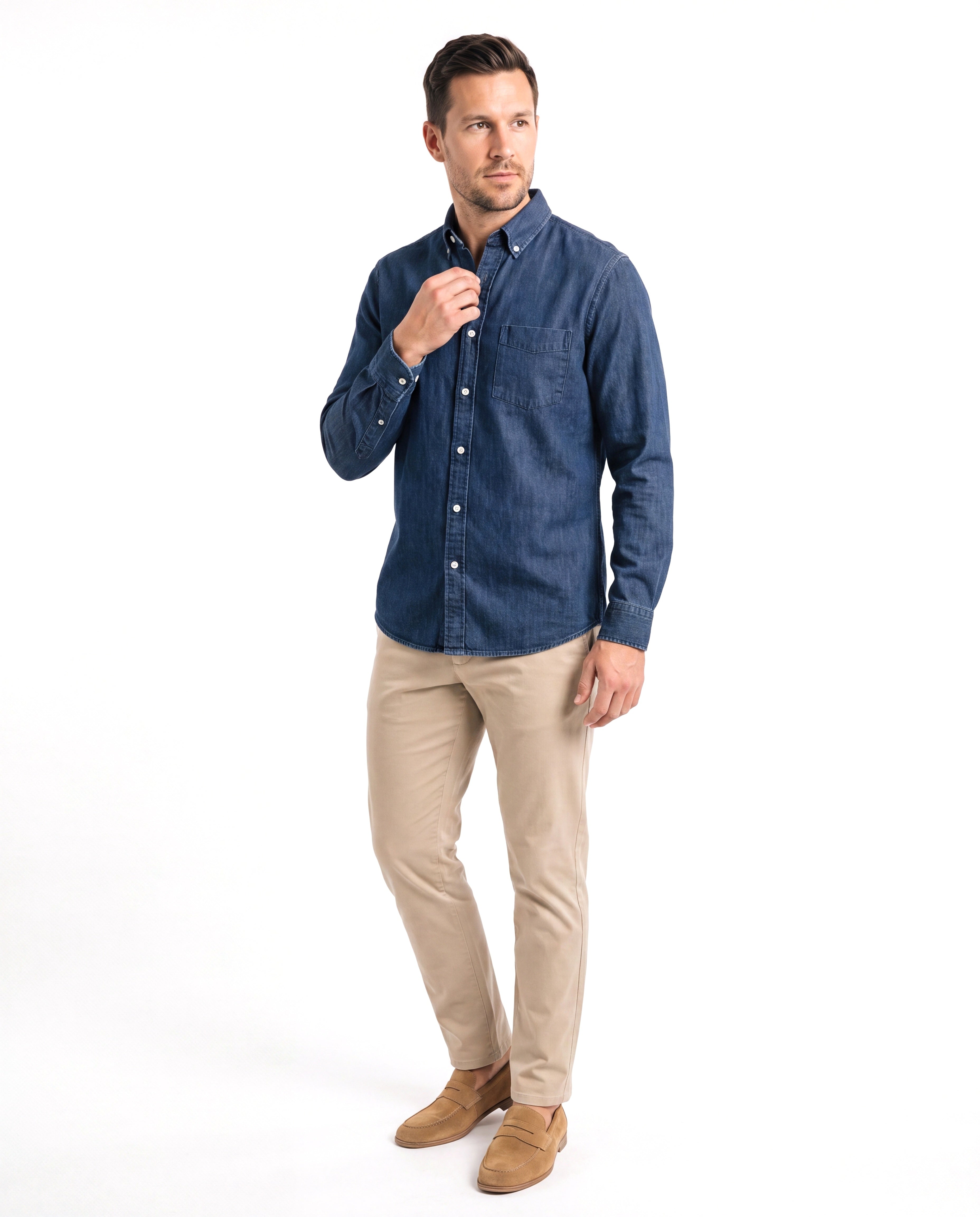 Men's Cotton Shirt with Classic Collar