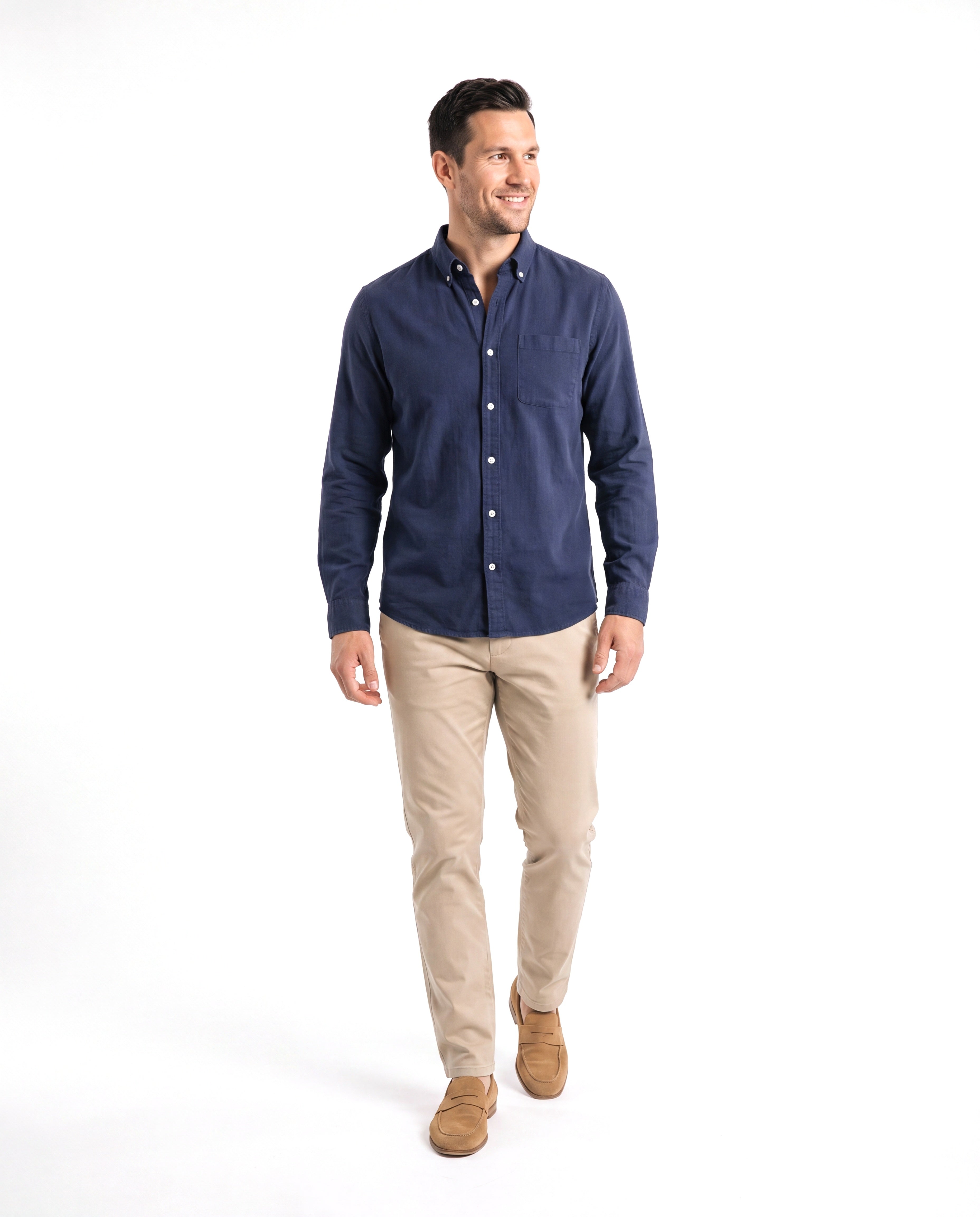 Men's Cotton Shirt with Classic Collar