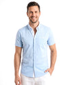 Men's Linen Shirt with Short Sleeves