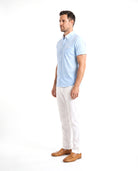 Men's Linen Shirt with Short Sleeves