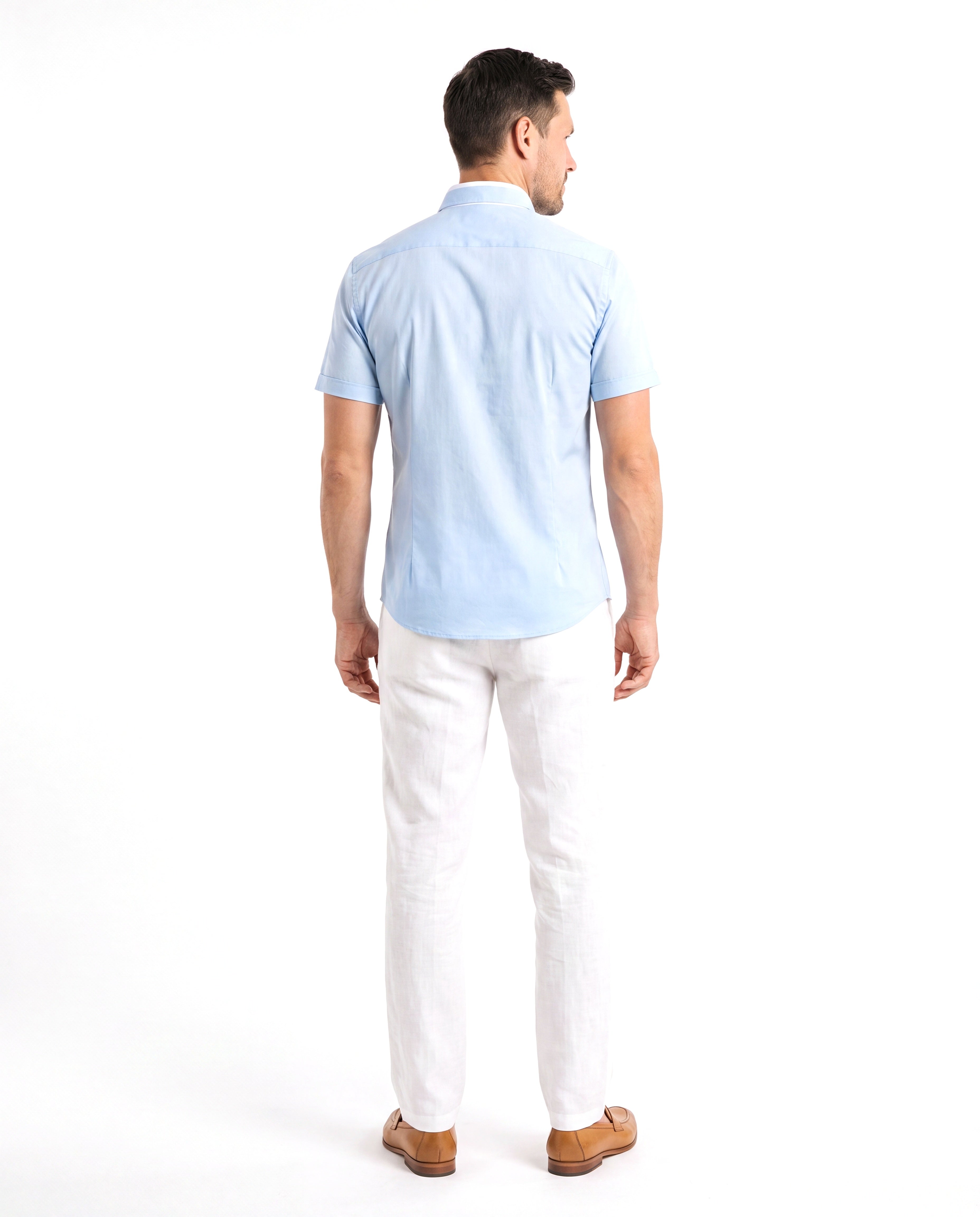 Men's Linen Shirt with Short Sleeves