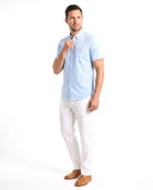 Men's Linen Shirt with Short Sleeves