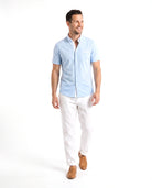 Men's Linen Shirt with Short Sleeves