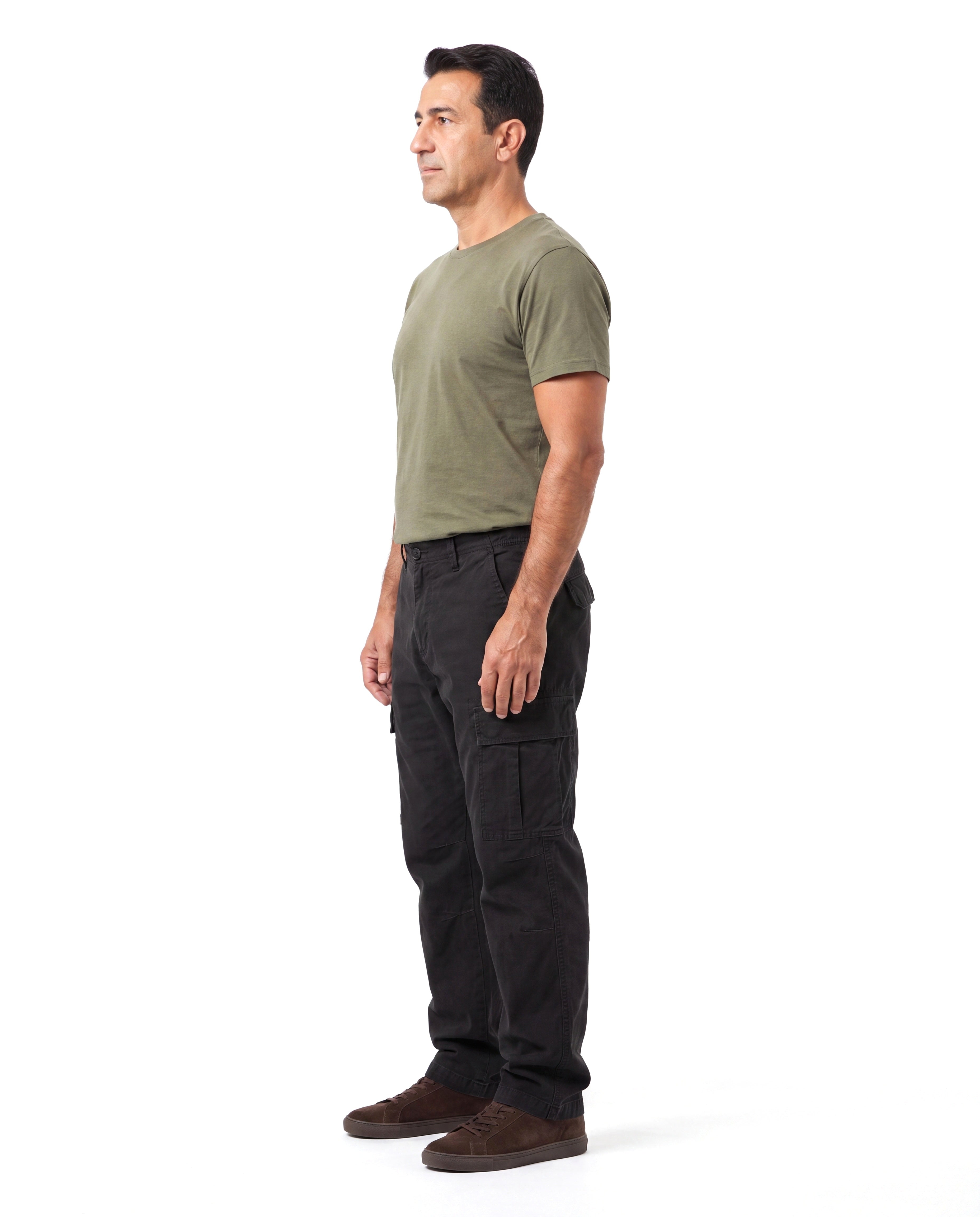 Men's Cotton Cargo Pants with Pocket Details