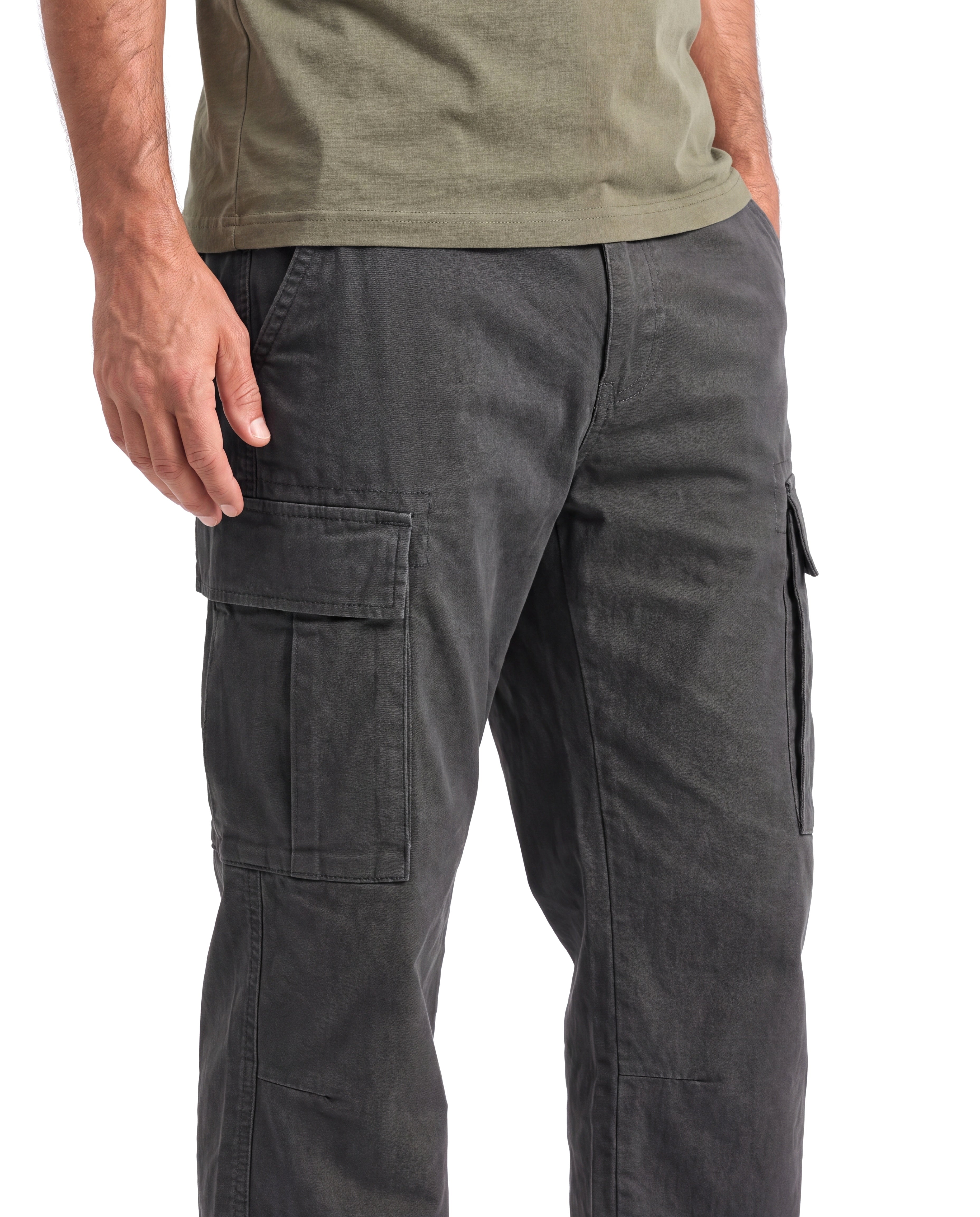 Men's Cotton Cargo Pants with Pocket Details