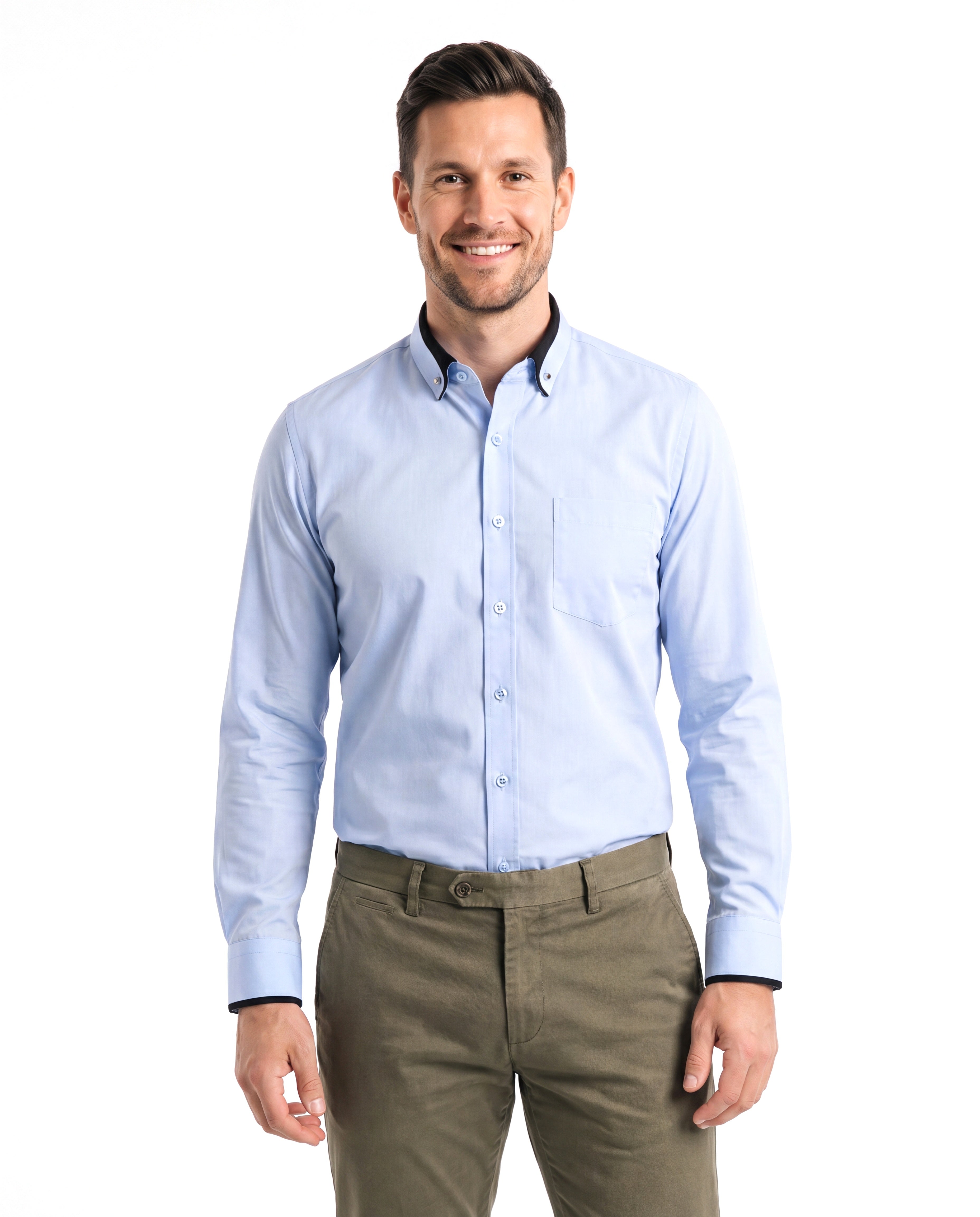 Men's Stretch Shirt with Classic Collar