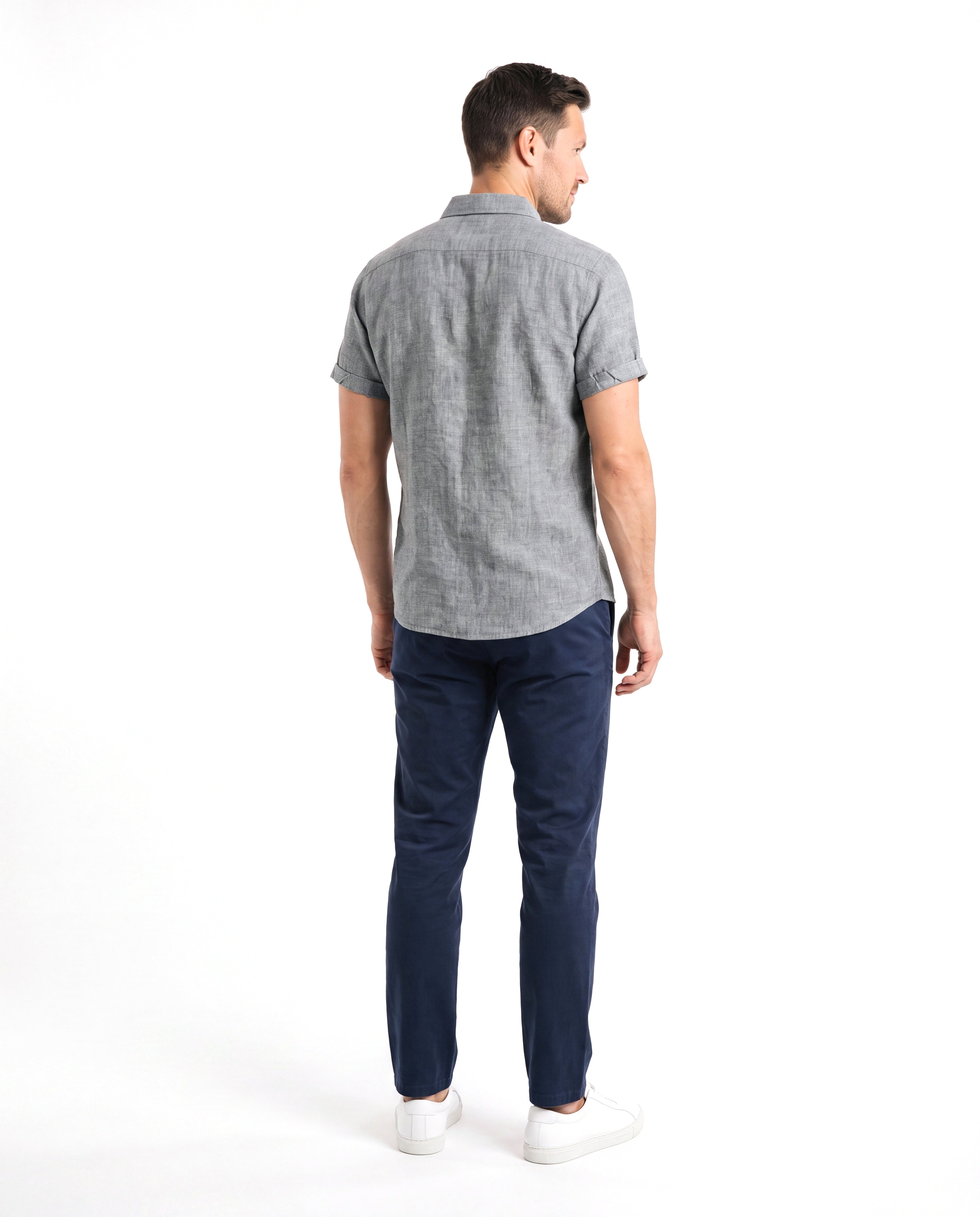 Men's Cotton Shirt with Short Sleeves