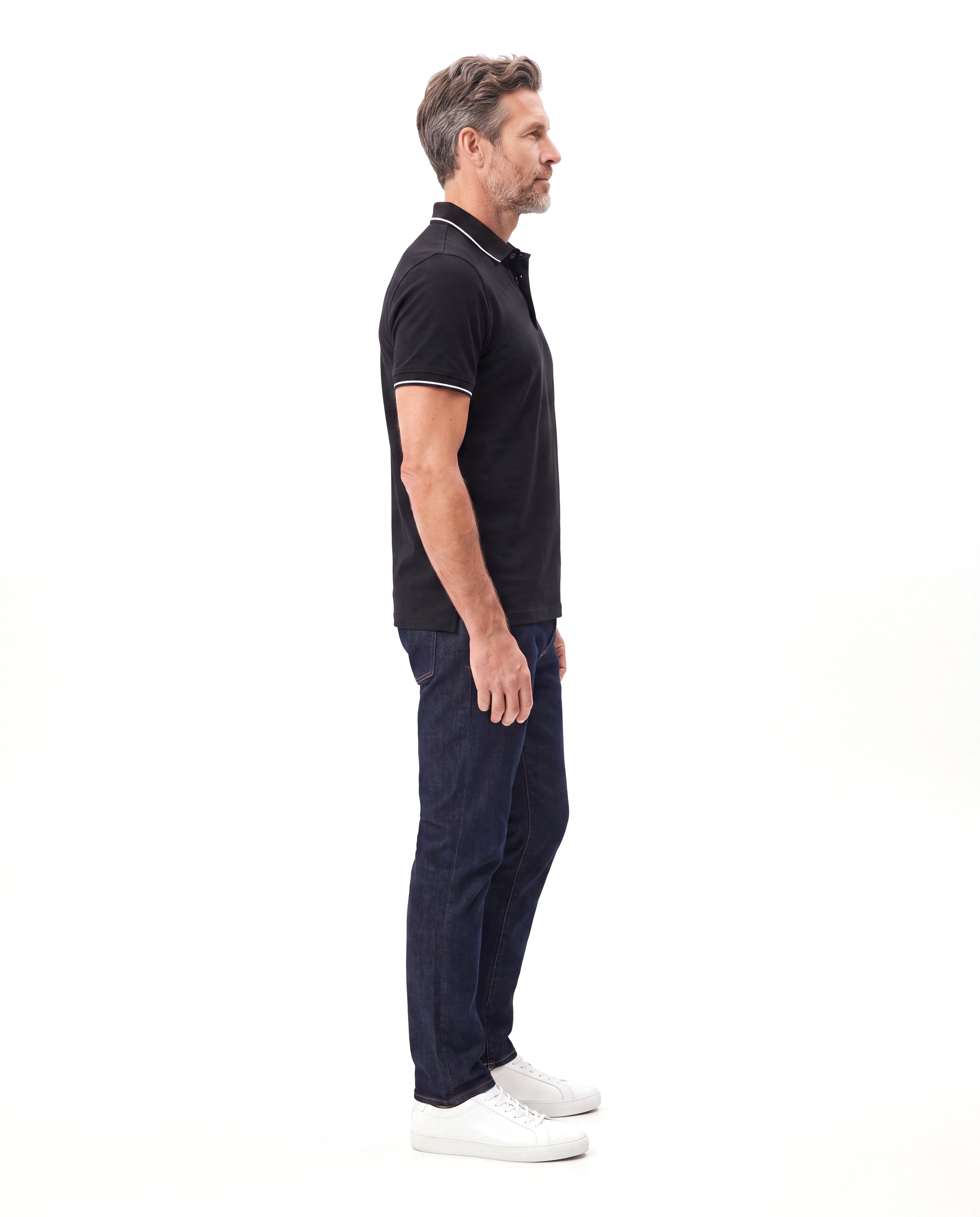 Men's Cotton Polo with Contrast Piping