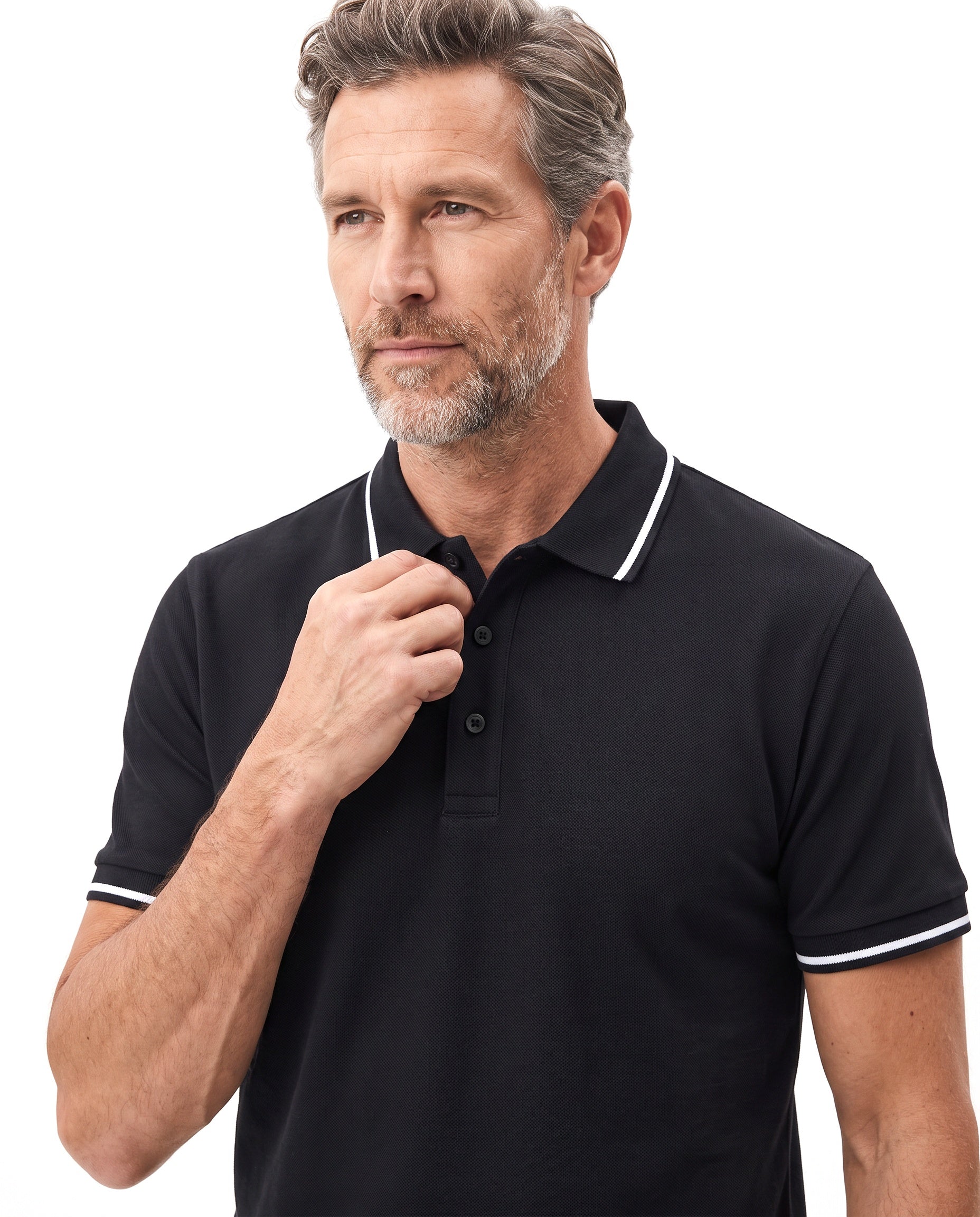 Men's Cotton Polo with Contrast Piping