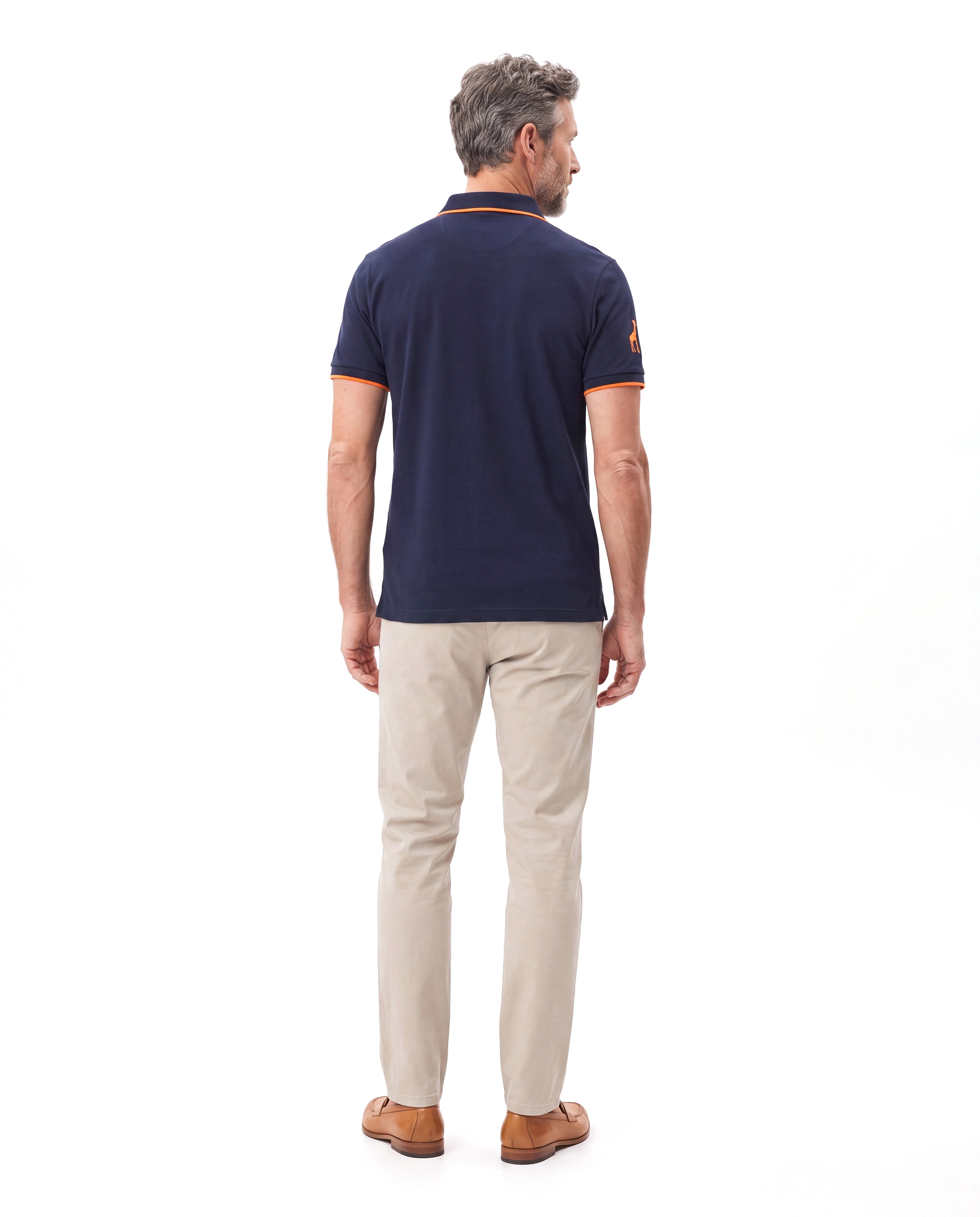 Men's Cotton Slim-Fit Polo with Short Sleeves