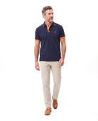 Men's Cotton Slim-Fit Polo with Short Sleeves