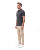 Men's Cotton Polo with Fine Check Texture