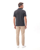 Men's Cotton Polo with Fine Check Texture
