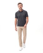 Men's Cotton Polo with Fine Check Texture