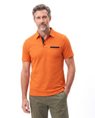 Men's Piqué Polo with Flat Collar Finish