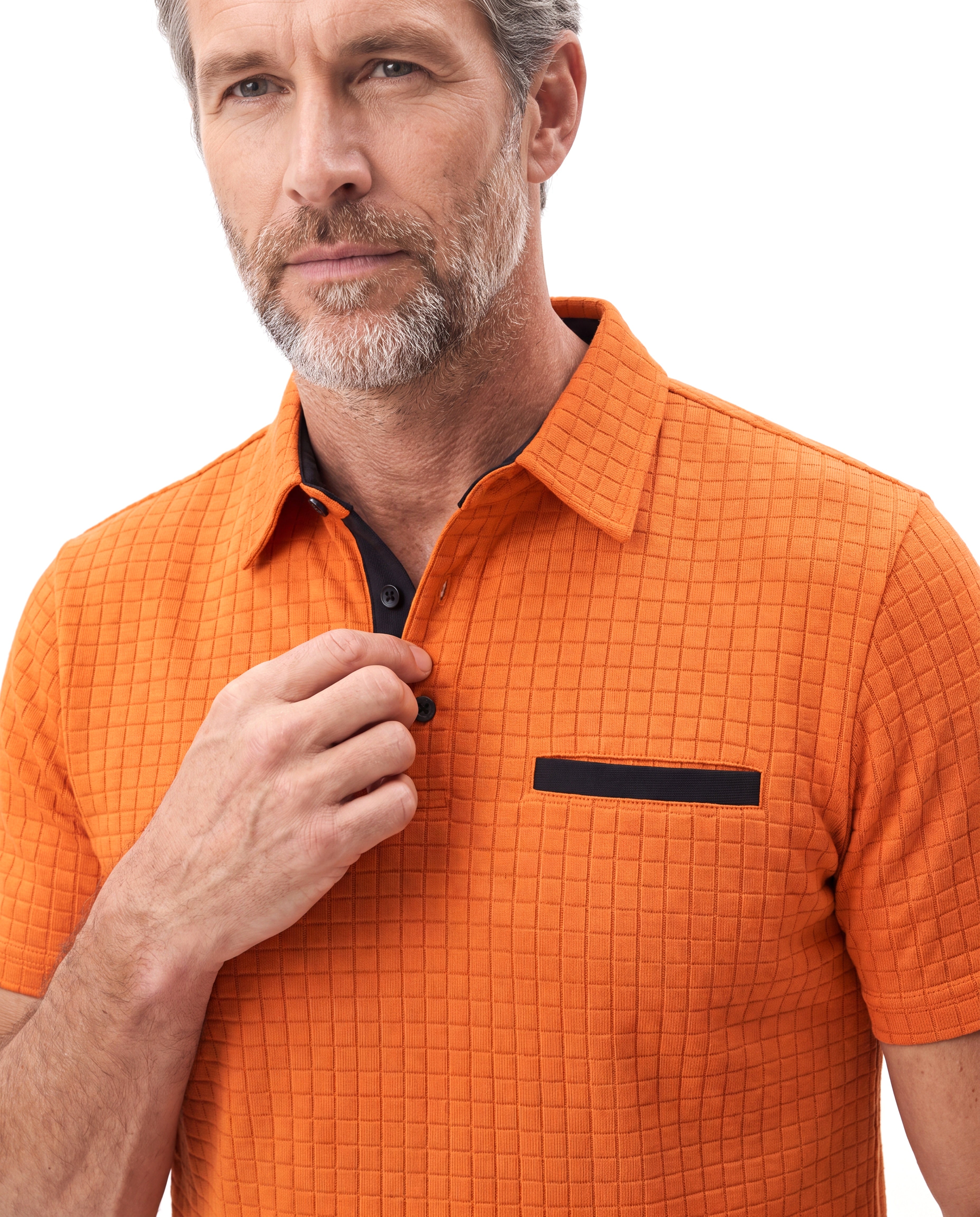 Men's Piqué Polo with Flat Collar Finish
