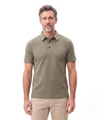 Men's Textured Polo with Fine Ribbed Knit