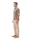 Men's Textured Polo with Fine Ribbed Knit
