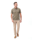Men's Textured Polo with Fine Ribbed Knit