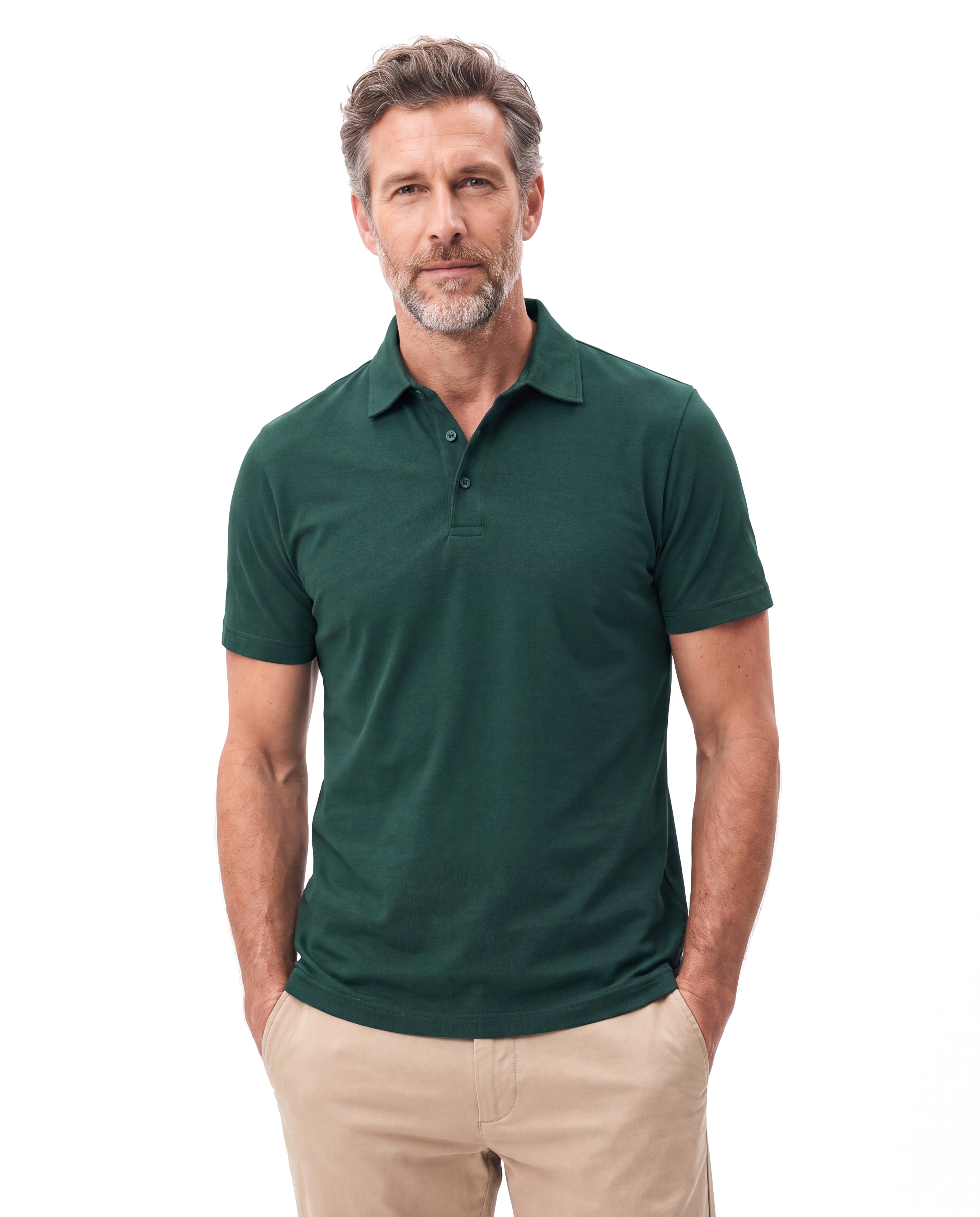 Men's Cotton Polo with Fine Piqué Texture