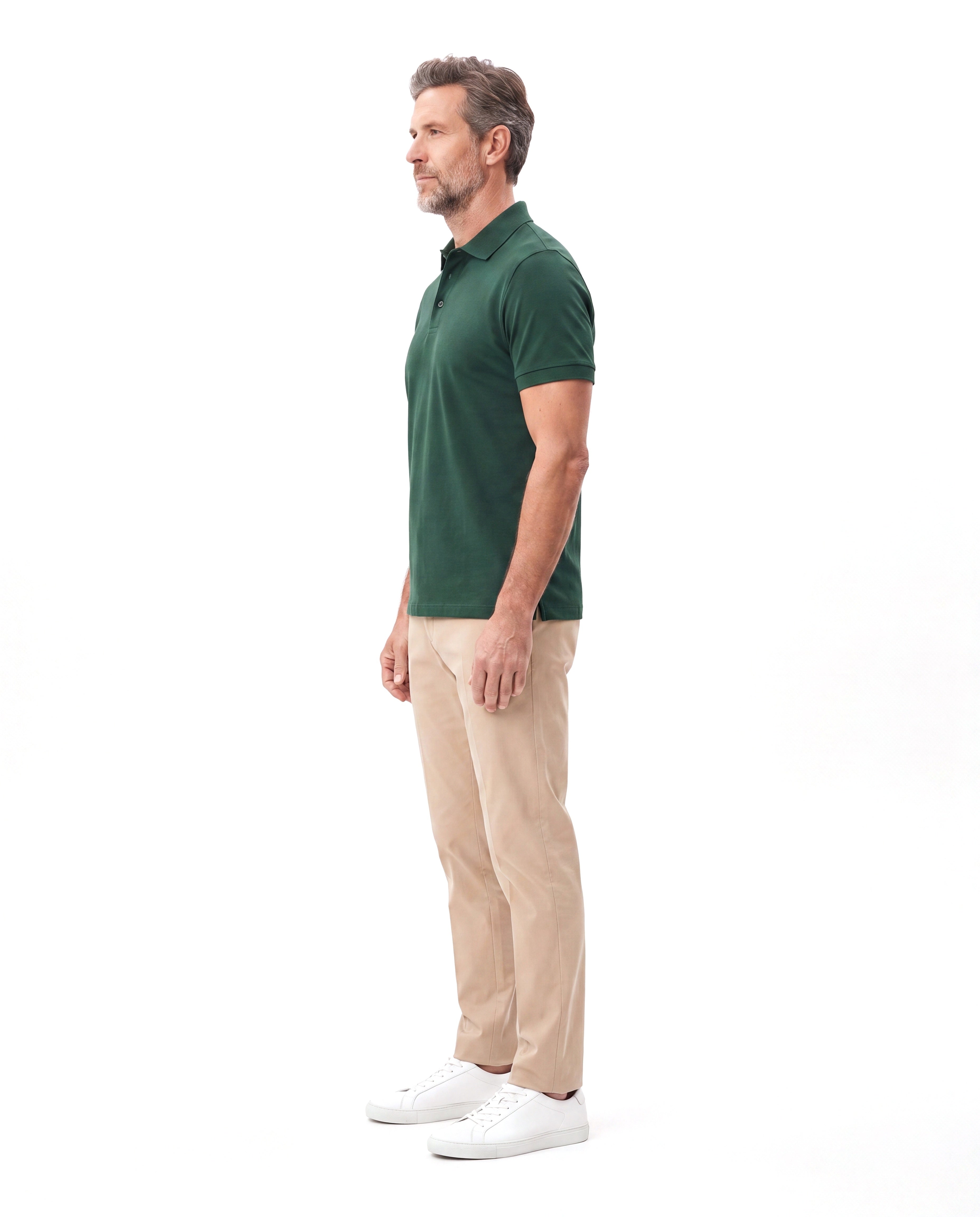 Men's Cotton Polo with Fine Piqué Texture