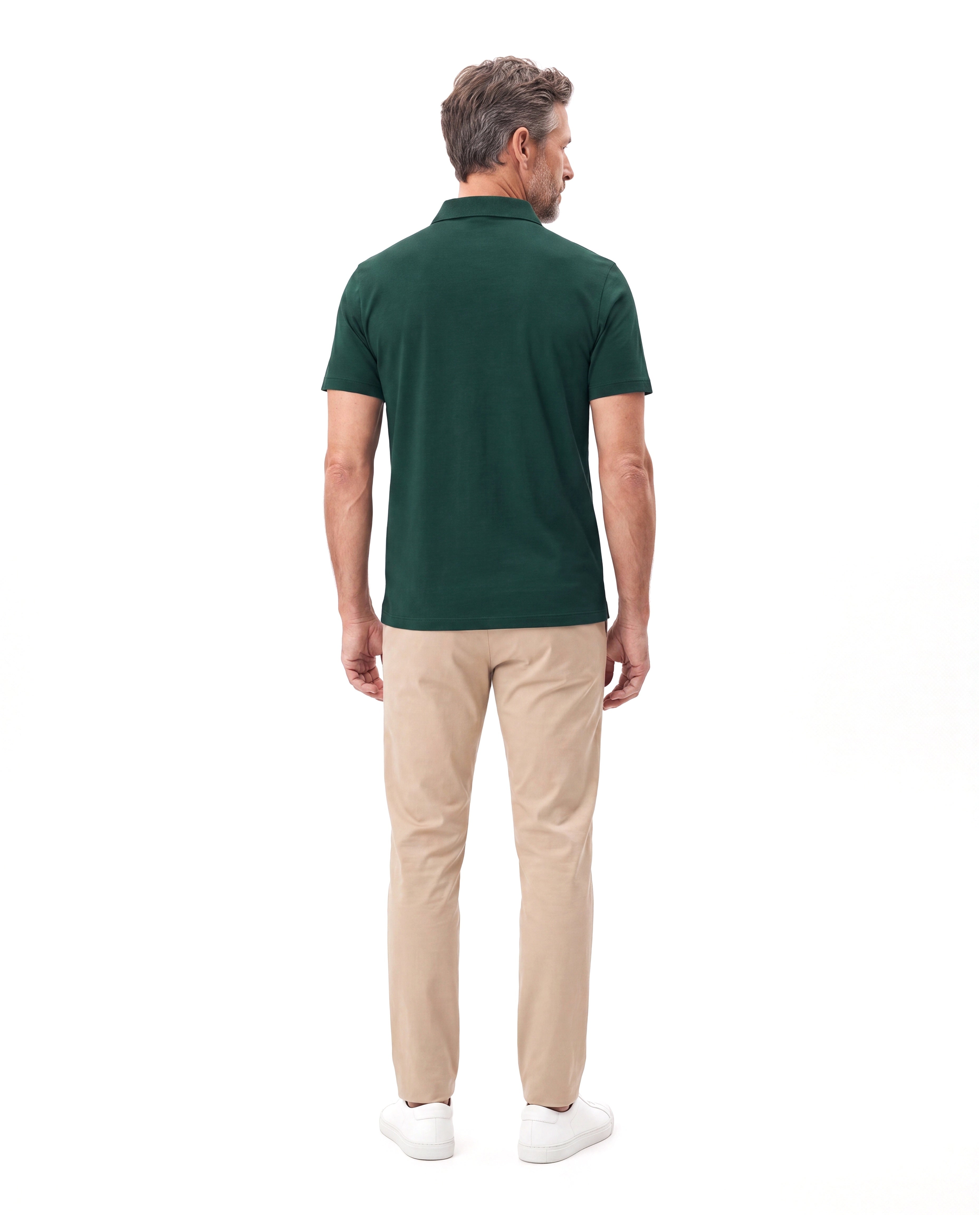 Men's Cotton Polo with Fine Piqué Texture