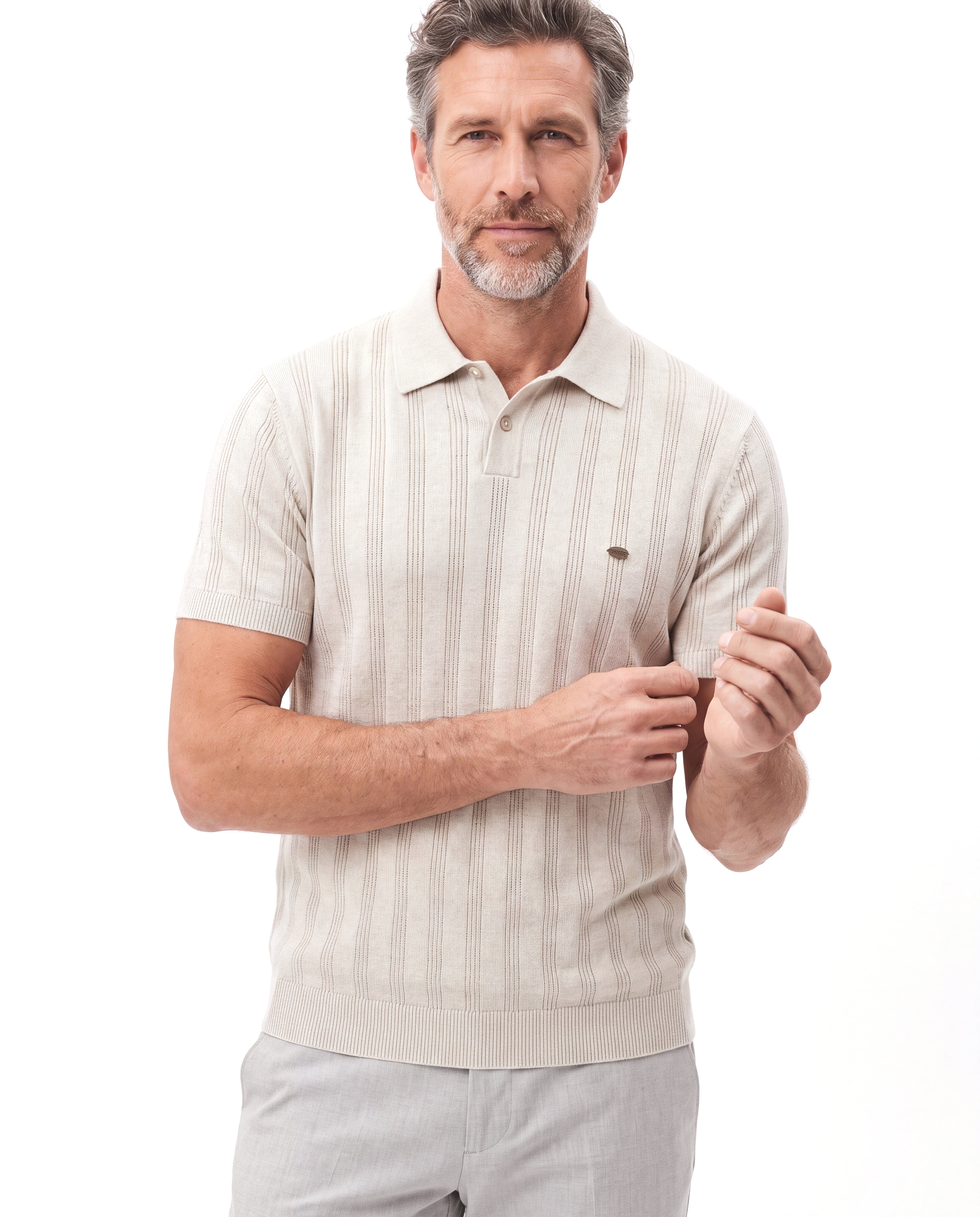 Men's Piqué Polo with Reinforced Collar