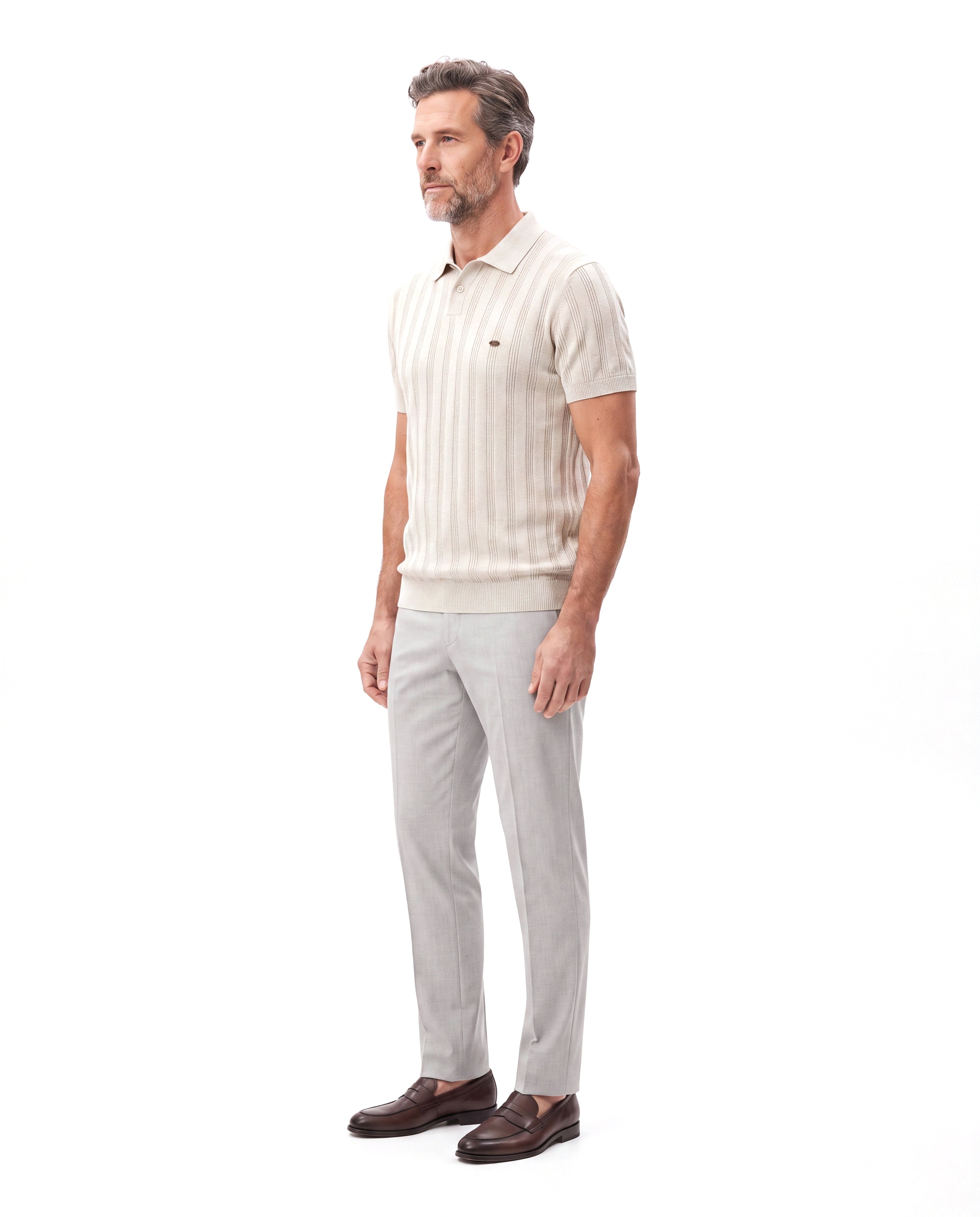Men's Piqué Polo with Reinforced Collar