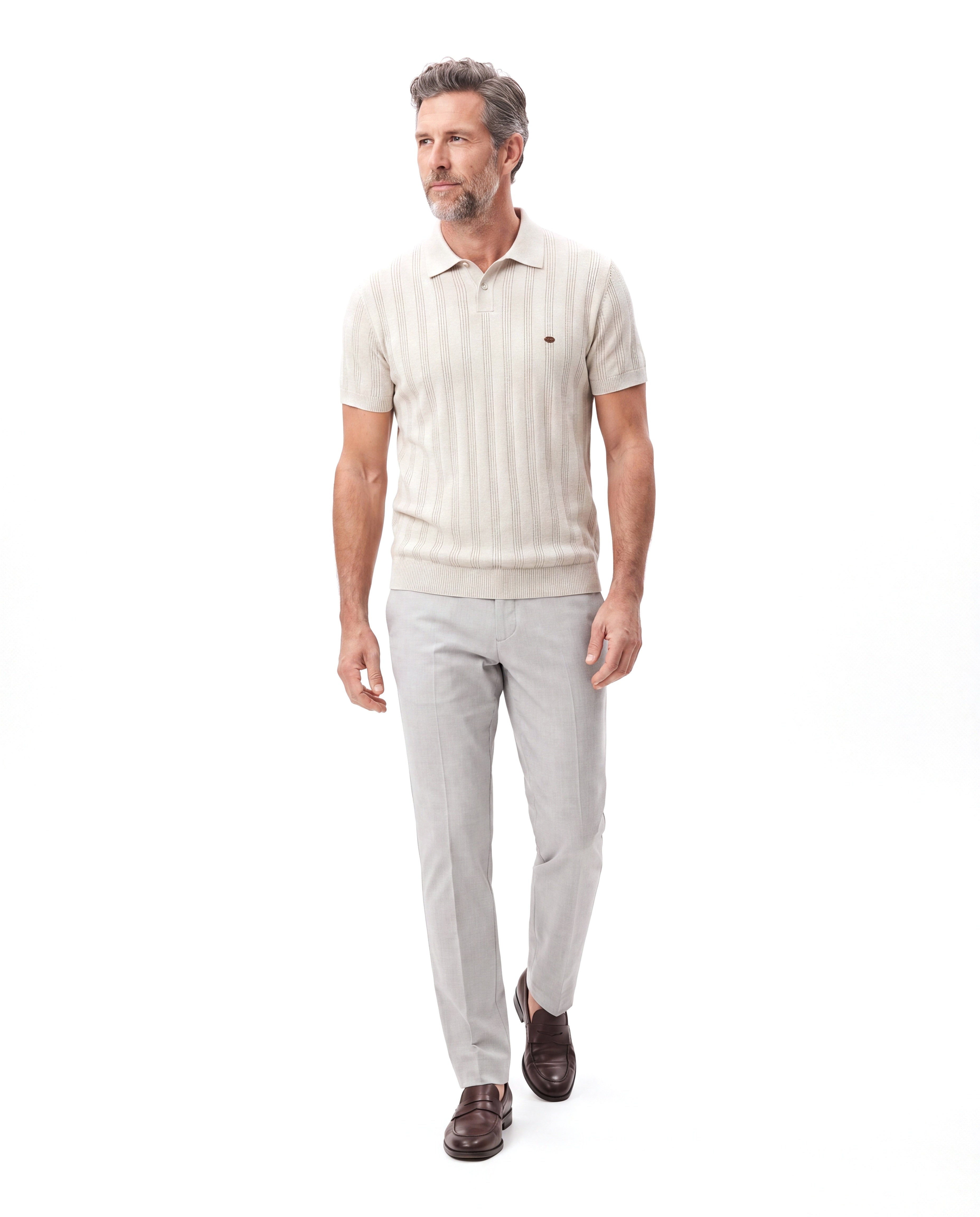 Men's Piqué Polo with Reinforced Collar
