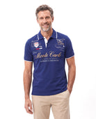 Men's Cotton Polo with Print Detail