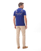 Men's Cotton Polo with Print Detail