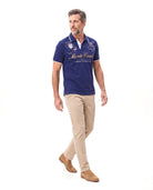 Men's Cotton Polo with Print Detail