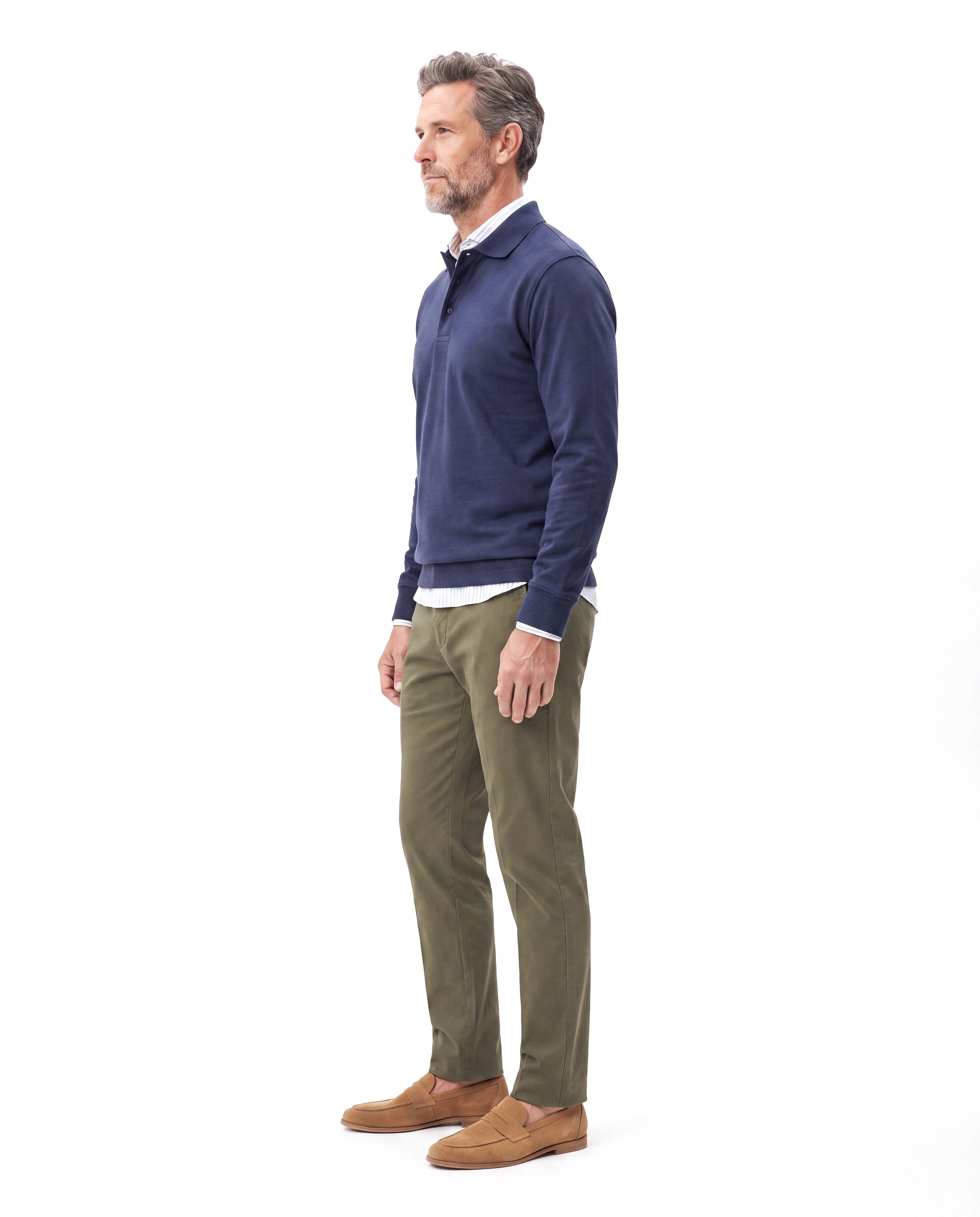 Men's Piqué Polo with Long Sleeves