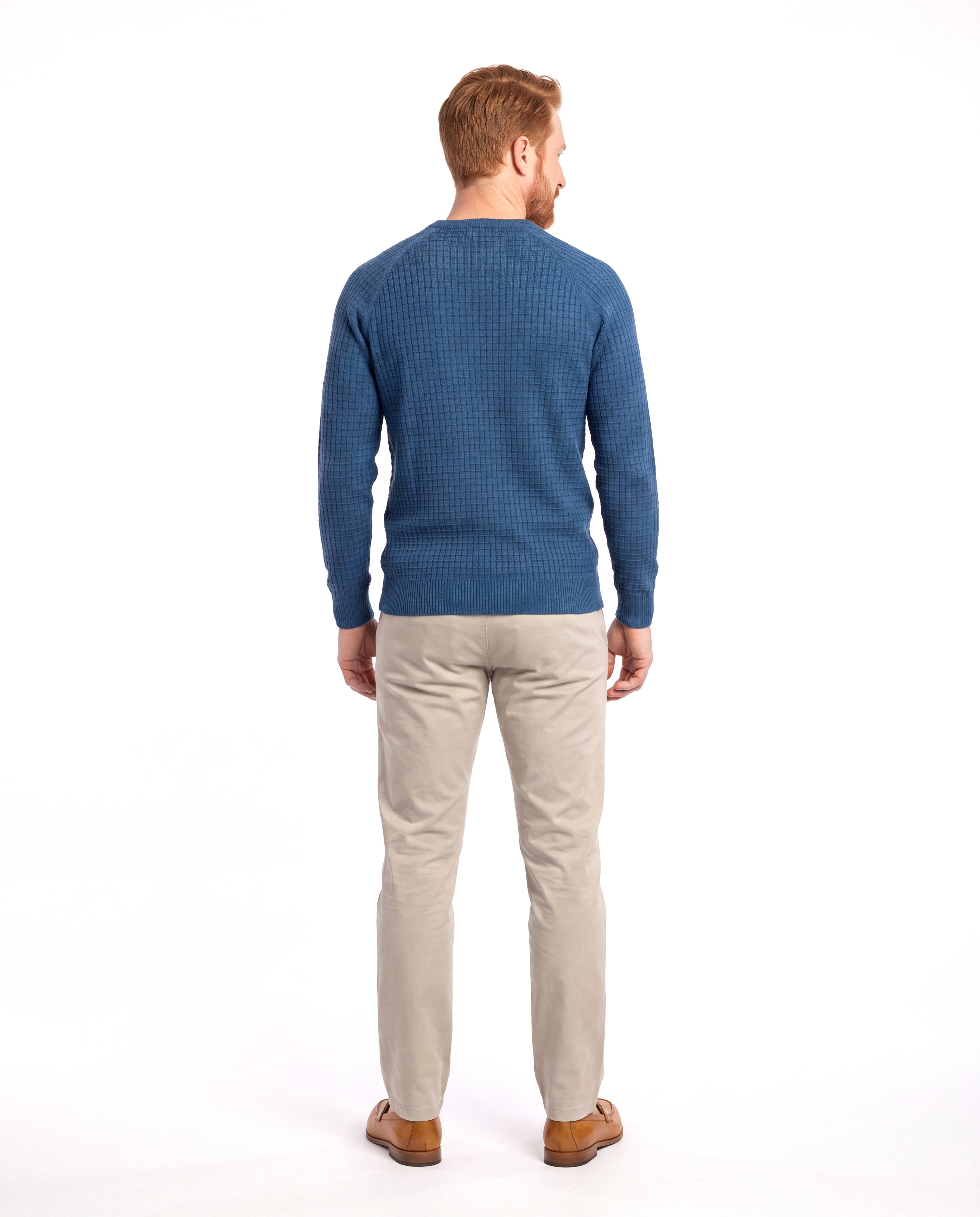 Men's Knitted Sweater with Classic Crew Neck