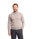 Men's Fine-Knit Turtleneck with Ribbed Cuffs