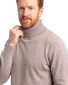 Men's Fine-Knit Turtleneck with Ribbed Cuffs