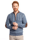 Men's Fine-Knit Sweater with Half-Zip Detail