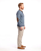 Men's Fine-Knit Sweater with Half-Zip Detail