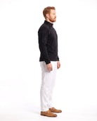 Men's Fleece Sweater with Half-Zip and Sleeve Pocket