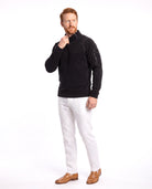 Men's Fleece Sweater with Half-Zip and Sleeve Pocket