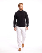 Men's Fleece Sweater with Half-Zip and Sleeve Pocket