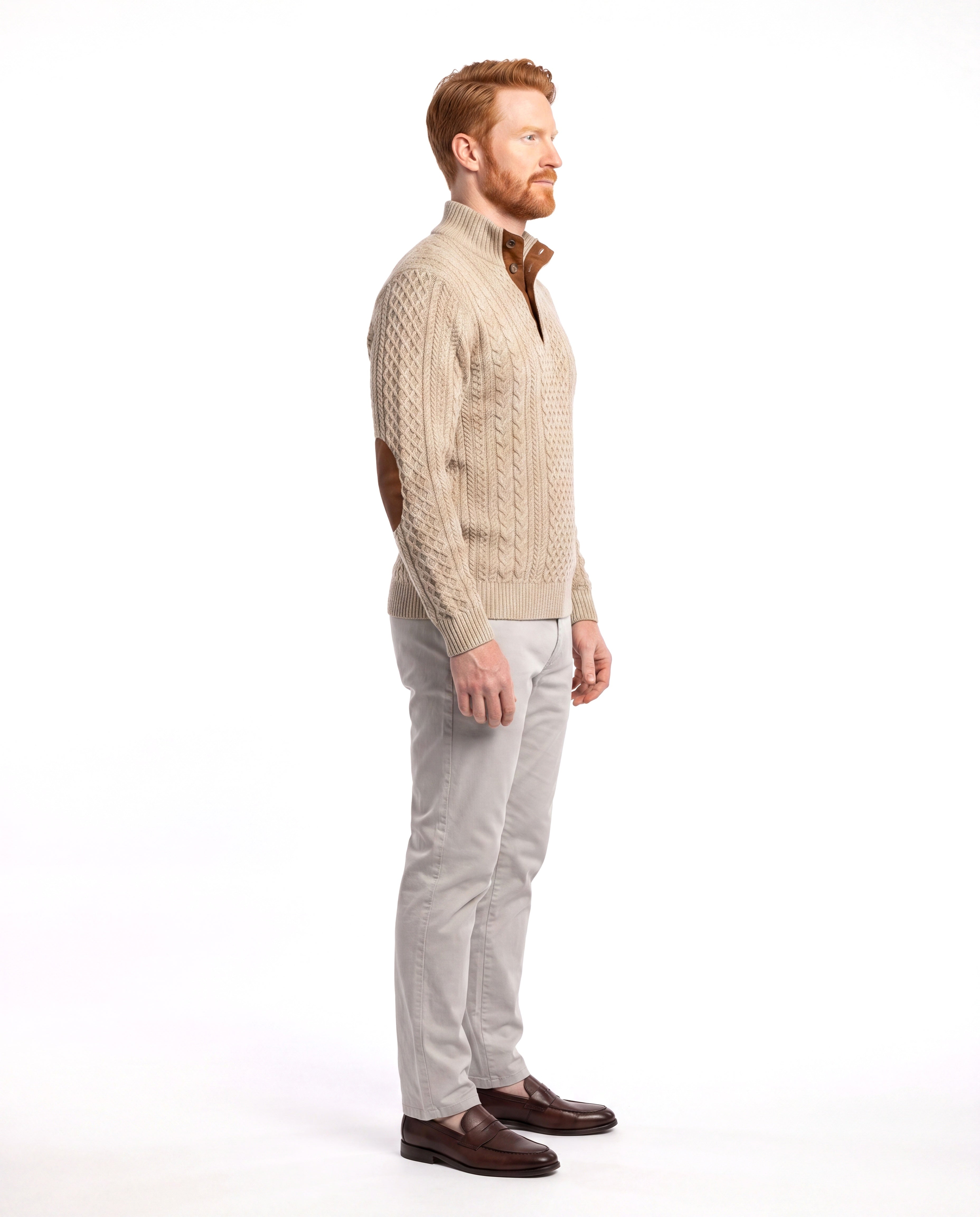 Men's Knitted Winter Pullover with High Collar