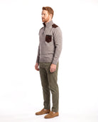 Men's Cotton Sweater with Ribbed Trim