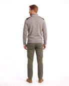 Men's Cotton Sweater with Ribbed Trim
