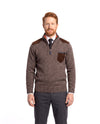 Men's Knitted Sweater with Stand-Up Collar